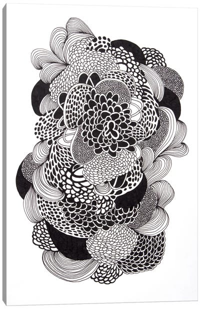 In The Flow I Canvas Art Print - Black & White Art