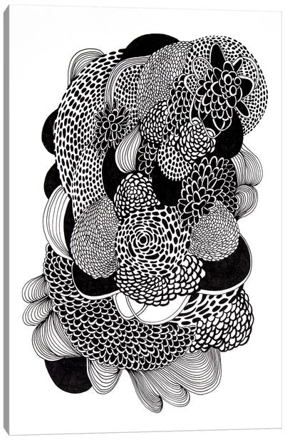 In The Flow II Canvas Art Print - Black & White Art