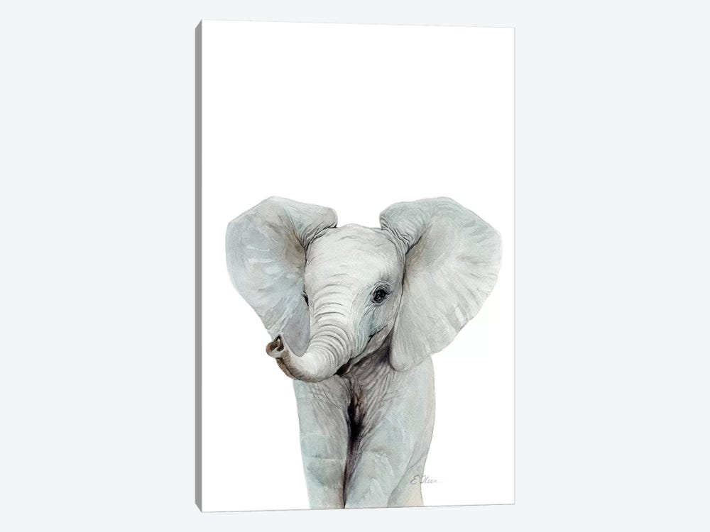 Baby Elephant by Watercolor Luv 1-piece Canvas Print