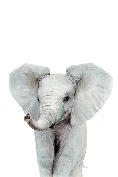 Baby Animals: Baby Elephant by Watercolor Luv