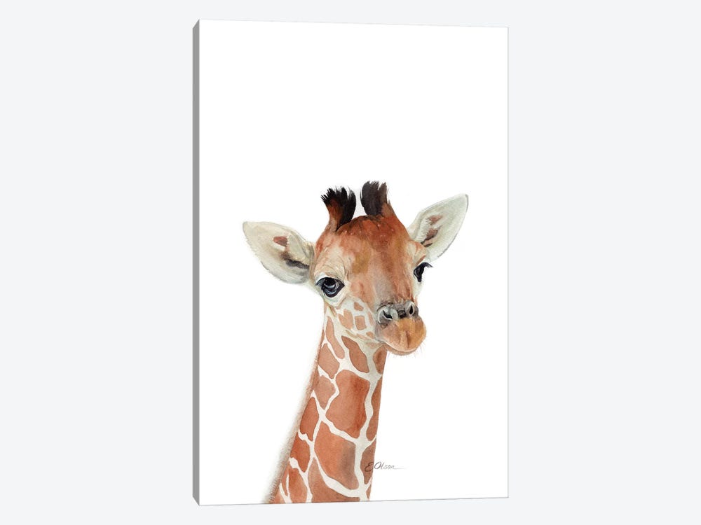Baby Giraffe by Watercolor Luv 1-piece Canvas Art Print