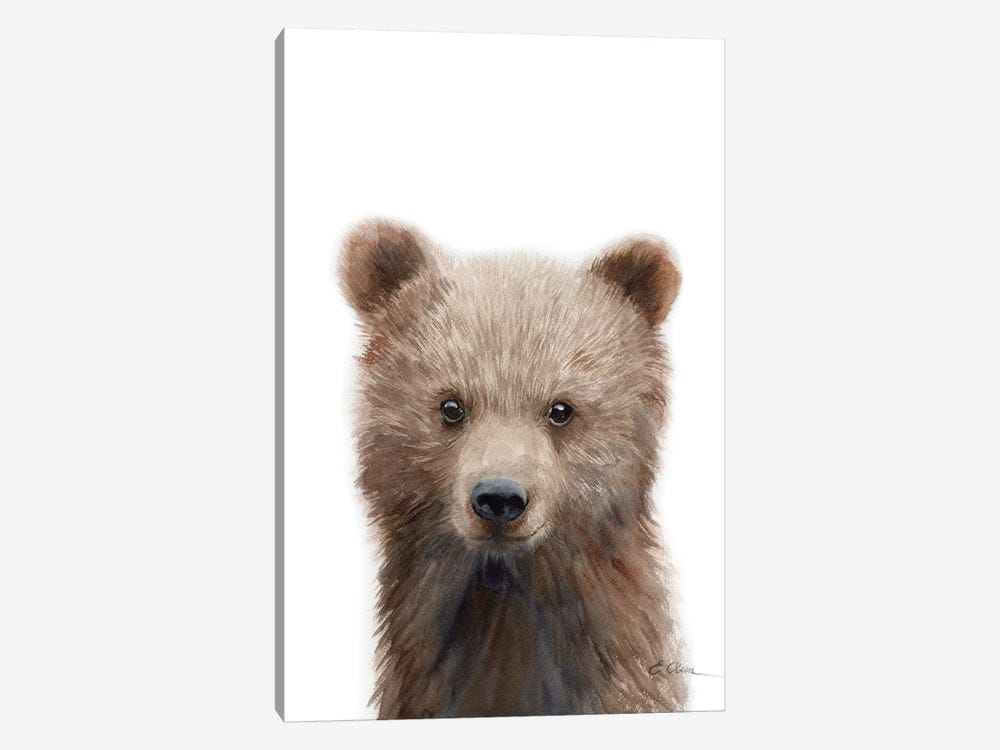 Grizzly Bear Cub by Watercolor Luv 1-piece Canvas Artwork