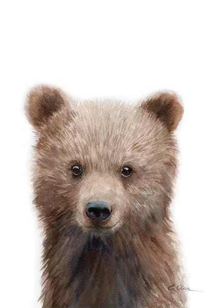 Baby Animals: Grizzly Bear Cub by Watercolor Luv