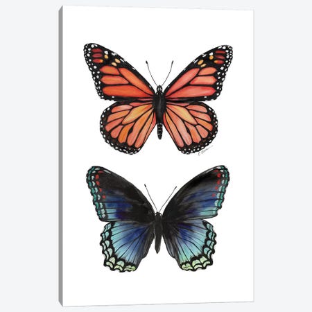 Butterfly Duet Canvas Print #WLU114} by Watercolor Luv Canvas Print