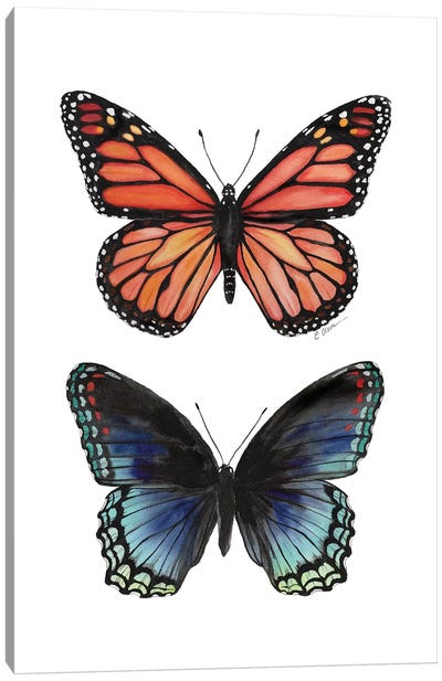Butterfly Duet Canvas Art Print - Watercolor Luv