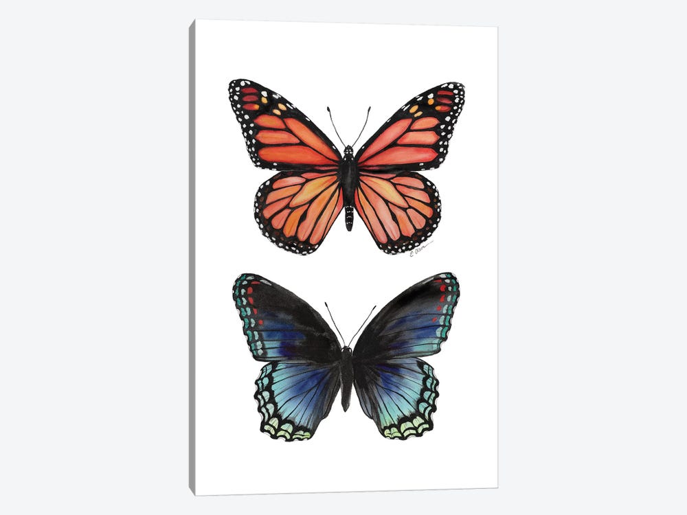 Butterfly Duet by Watercolor Luv 1-piece Canvas Wall Art