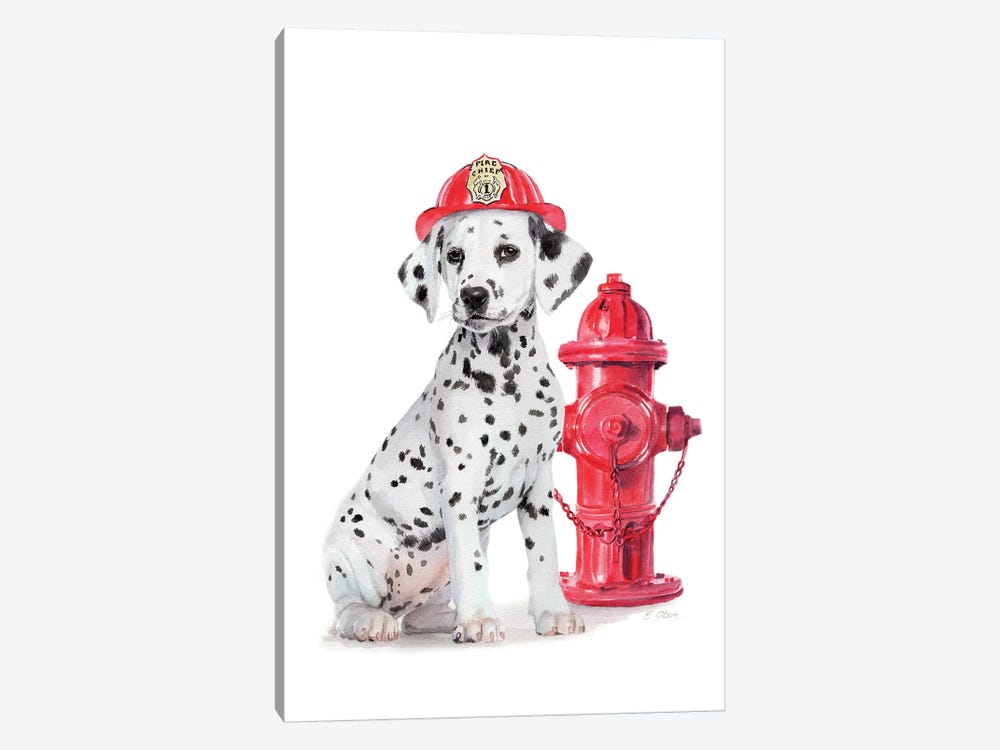 Fire Station Pal by Watercolor Luv 1-piece Canvas Art Print
