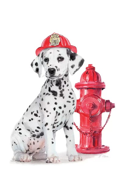 Kids Art Boys: Fire Station Pal by Watercolor Luv