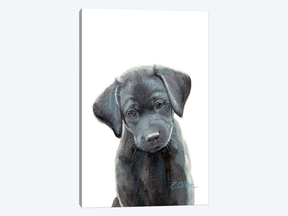 Black Lab Puppy I by Watercolor Luv 1-piece Canvas Art