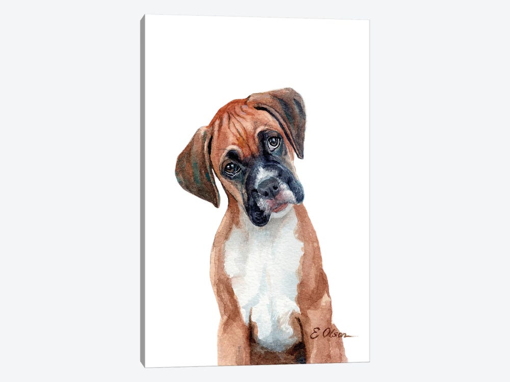 Boxer Puppy by Watercolor Luv 1-piece Canvas Art