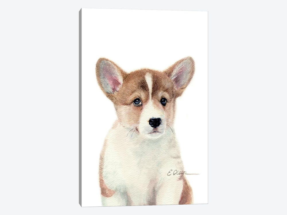 Corgi Puppy by Watercolor Luv 1-piece Art Print