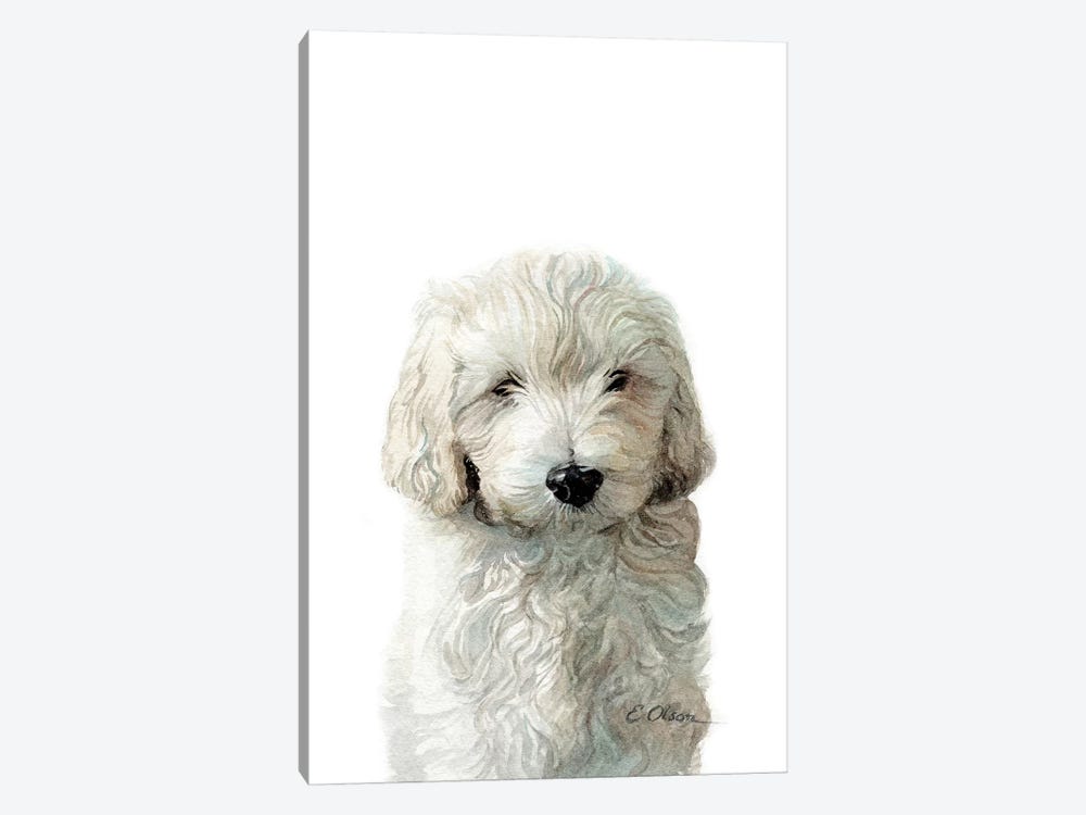 Golden Doodle Puppy by Watercolor Luv 1-piece Canvas Print