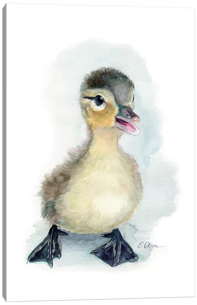 Baby Duckling Canvas Art Print - Watercolor Luv