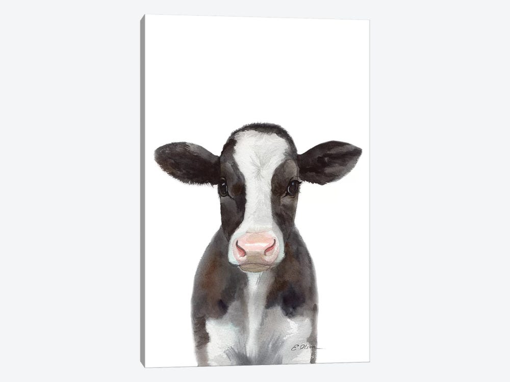 Holstein Calf by Watercolor Luv 1-piece Canvas Wall Art