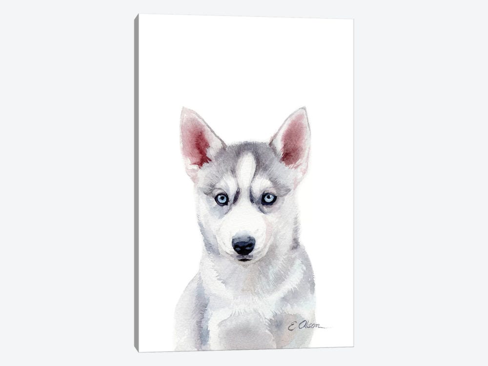 Husky Puppy by Watercolor Luv 1-piece Canvas Print