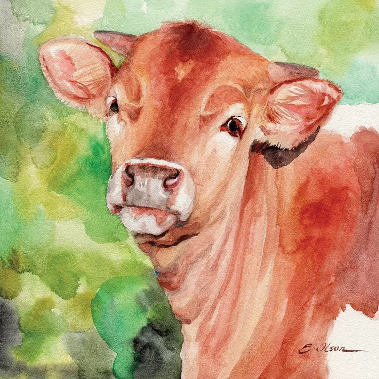 Longhorn Calf by Watercolor Luv wall art