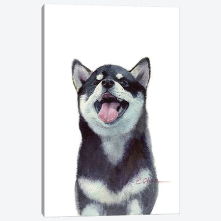 Malamute Puppy Canvas Print #WLU46} by Watercolor Luv Canvas Print