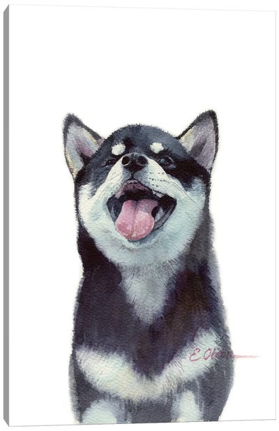 Malamute Puppy Canvas Art Print - Watercolor Luv