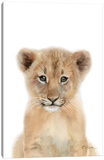Baby Lion Cub Canvas Art Print - Wild Cat Art