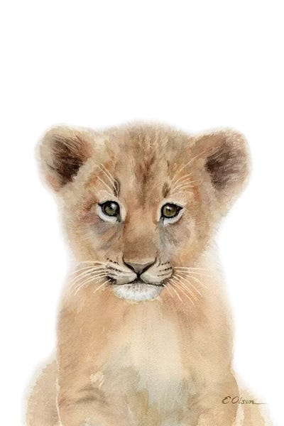 Kids Art Boys: Baby Lion Cub by Watercolor Luv
