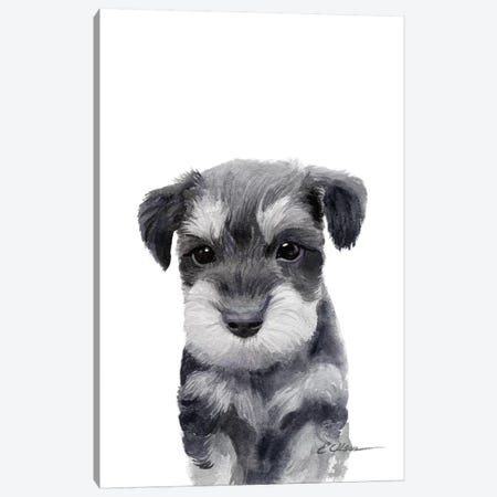 Miniature Schnauzer Puppy Canvas Print #WLU50} by Watercolor Luv Canvas Print