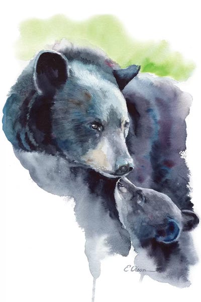 Baby Animals: Mother and Baby Bears by Watercolor Luv