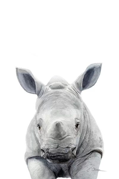 Baby Rhinceros by Watercolor Luv art print
