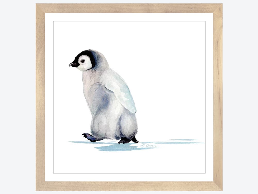 Baby Penguin Oil Painting Small 4x6 Original Canvas Tiny