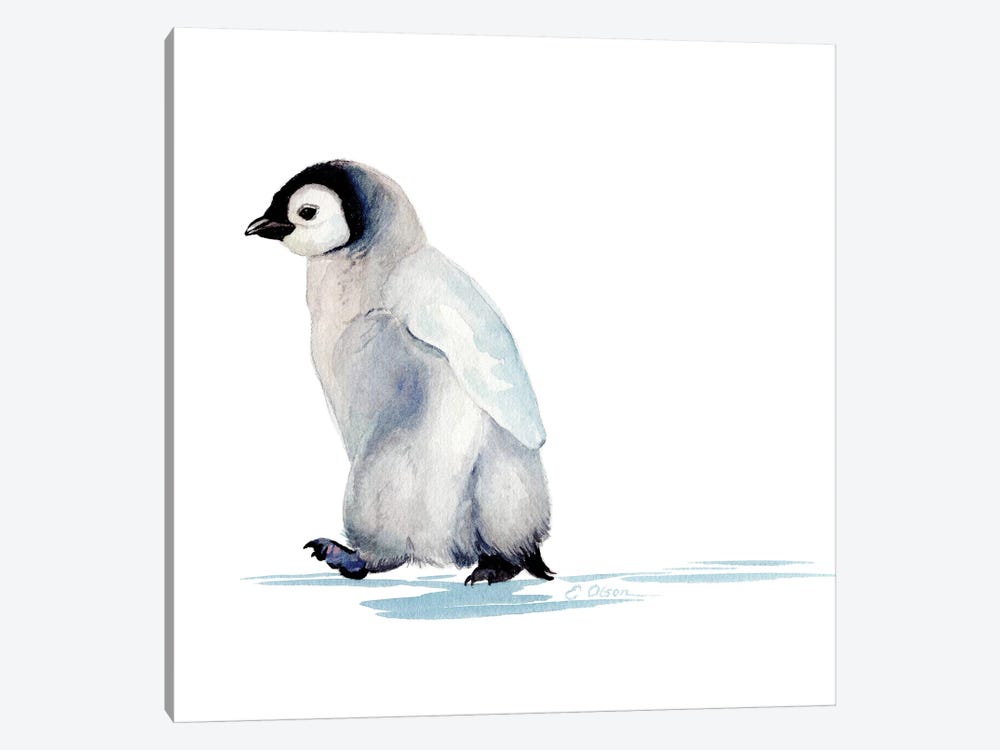 Polar Baby Penguin by Watercolor Luv 1-piece Canvas Art