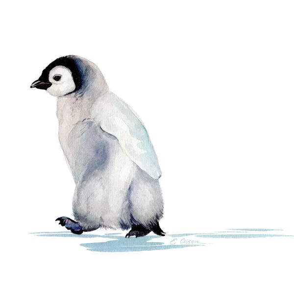 Penguins: Polar Baby Penguin by Watercolor Luv