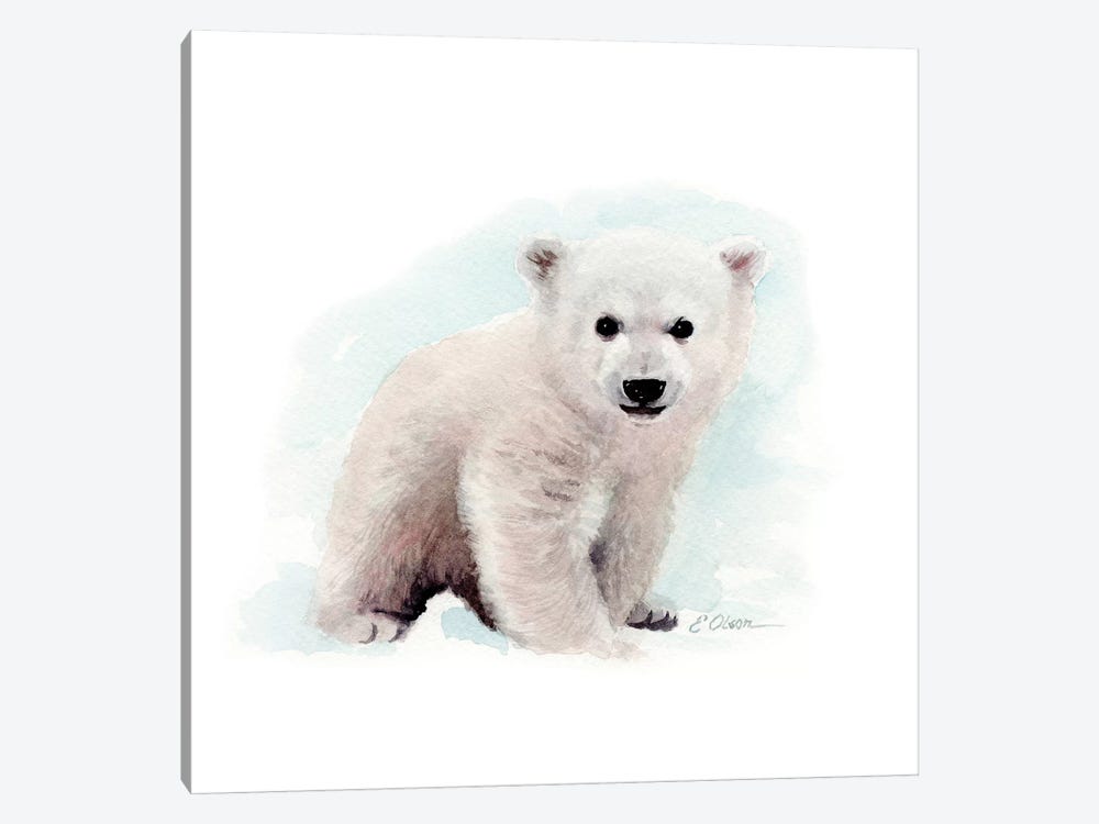 Polar Bear Cub by Watercolor Luv 1-piece Canvas Print