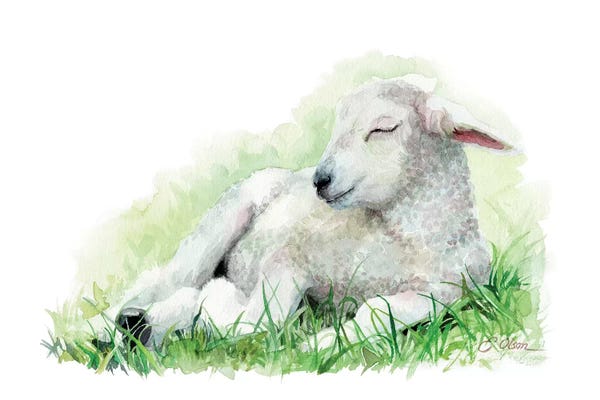 Sleeping & Napping: Sleeping Farm Lamb by Watercolor Luv