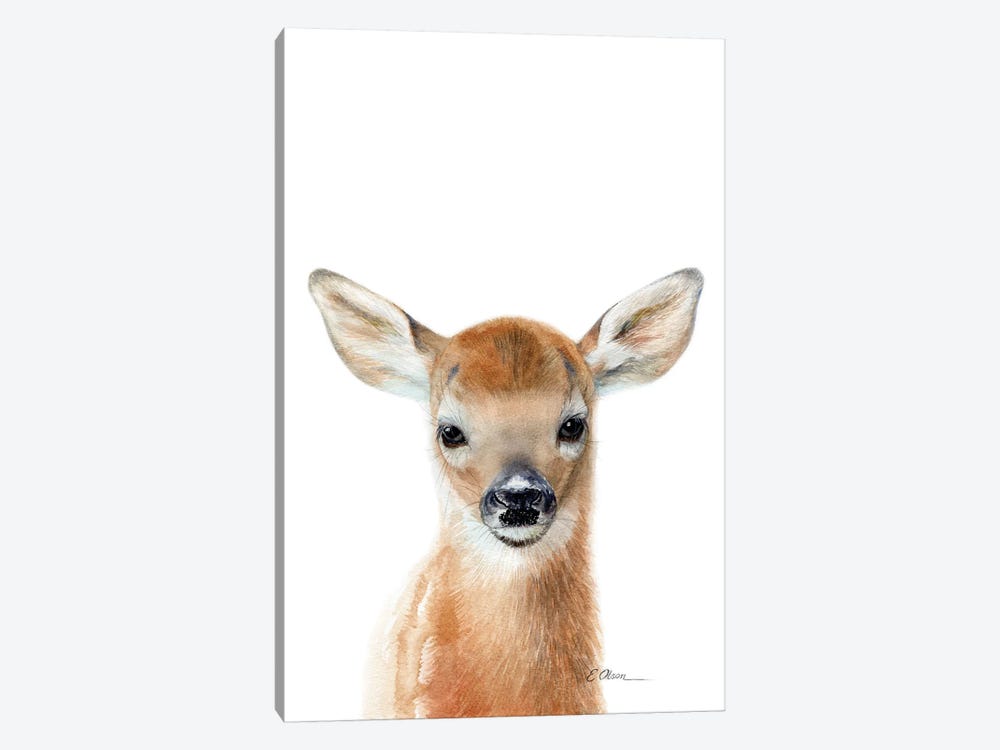 Baby Deer Fawn by Watercolor Luv 1-piece Canvas Artwork