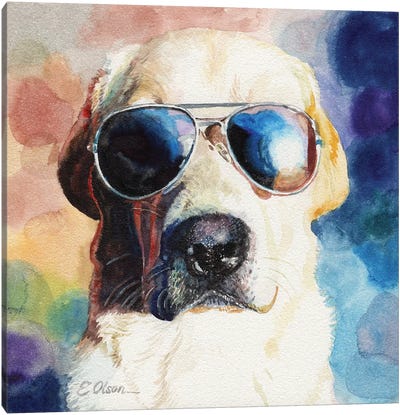 Bad Cop Canvas Art Print - Labrador Retriever Art