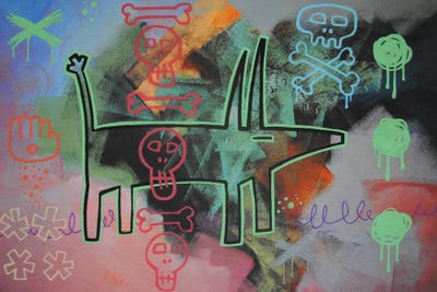 Green Dog Day Dream by Well Well acrylic art print