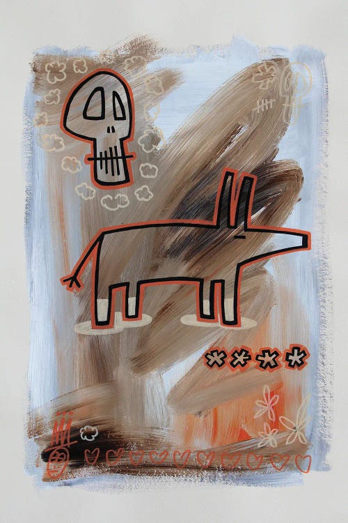 Skull Dog by Well Well  wall art