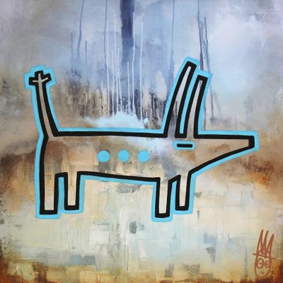 Spotted Blue Dog by Well Well acrylic art print