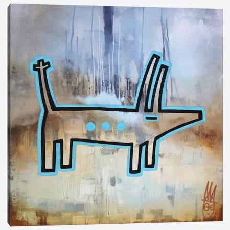 Spotted Blue Dog Canvas Print #WLW28} by Well Well Canvas Artwork