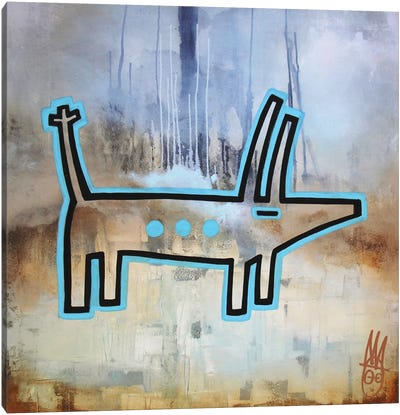 Spotted Blue Dog Canvas Art Print - Well Well
