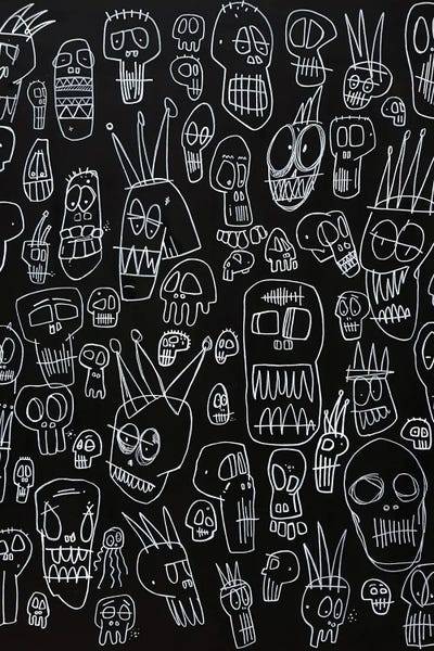 Neo-expressionism: 61 Skulls, 1 Magic Bean And A Jellyfish by Well Well