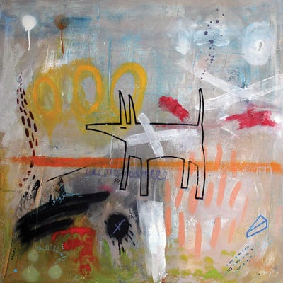 Stay Beg Rollover by Well Well acrylic art print