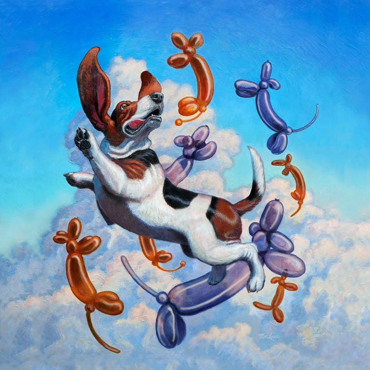 Free To Be Me-Basset Hound by Mia Lane wall art