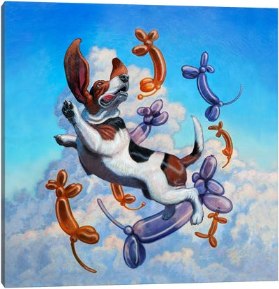 Free To Be Me-Basset Hound Canvas Art Print - Basset Hound Art