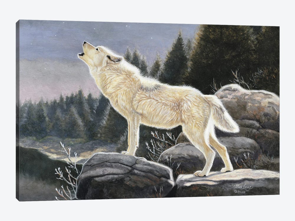 Heavenly Songs-Wolf by Mia Lane 1-piece Canvas Art Print