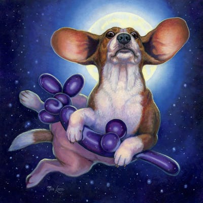 Beagle Balloon by Mia Lane framed canvas print