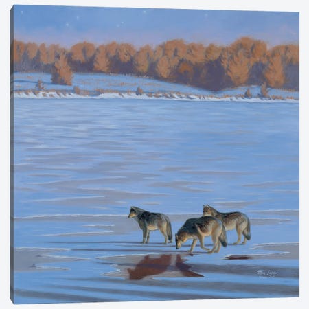 Relentless Pursuit-Wolves Canvas Print #WML38} by Mia Lane Art Print
