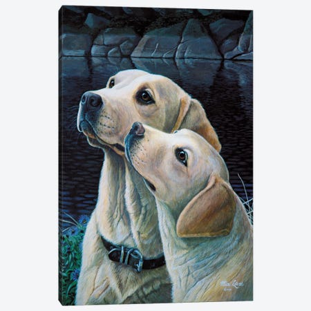 Set Your Affections-Yellow Labs Canvas Print #WML41} by Mia Lane Canvas Art