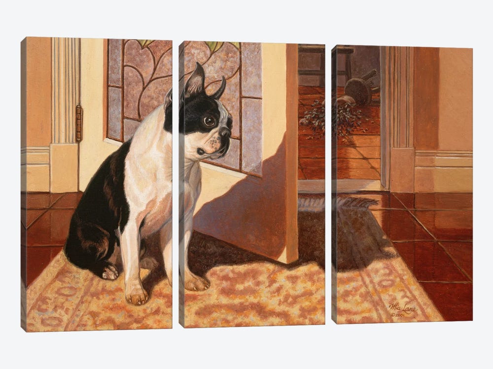 Wasn't Me-Boston Terrier by Mia Lane 3-piece Canvas Artwork