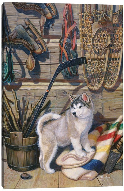 Winter's Past-Malamute Canvas Art Print - Hockey Art