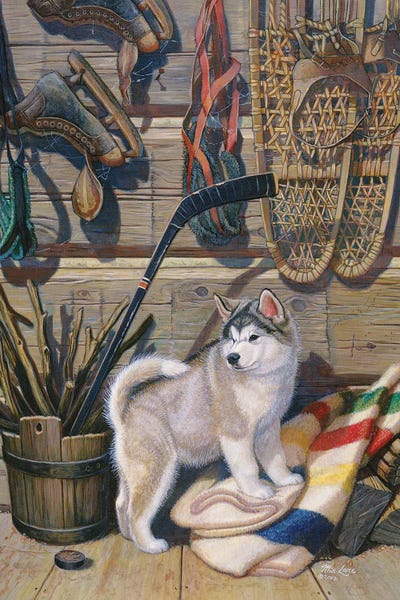 Snowshoes: Winter's Past-Malamute by Mia Lane